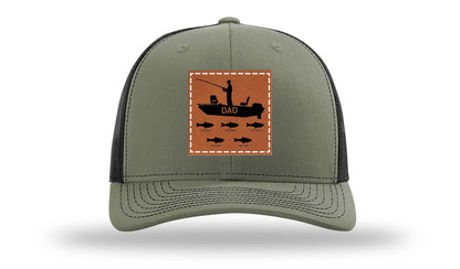 Dad's Fishing Boat Leather Patch Richardson 112 Hat