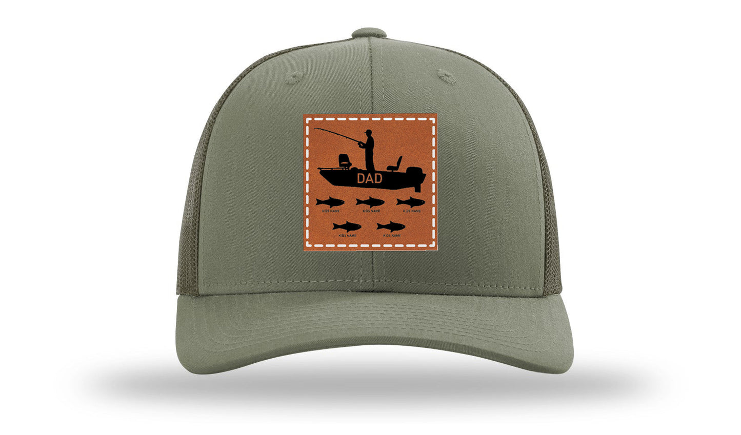Dad's Fishing Boat Leather Patch Richardson 112 Hat