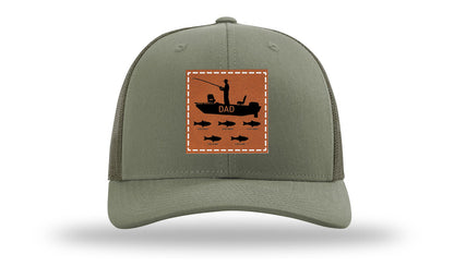 Dad's Fishing Boat Leather Patch Richardson 112 Hat
