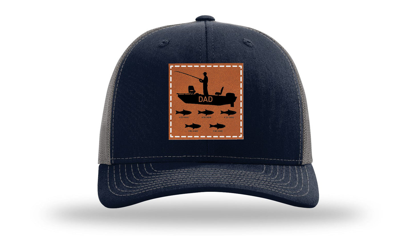 Dad's Fishing Boat Leather Patch Richardson 112 Hat