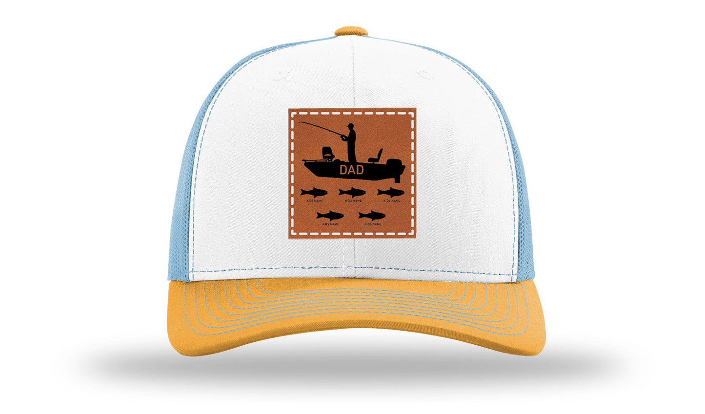 Dad's Fishing Boat Leather Patch Richardson 112 Hat