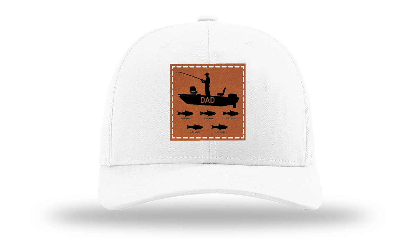 Dad's Fishing Boat Leather Patch Richardson 112 Hat