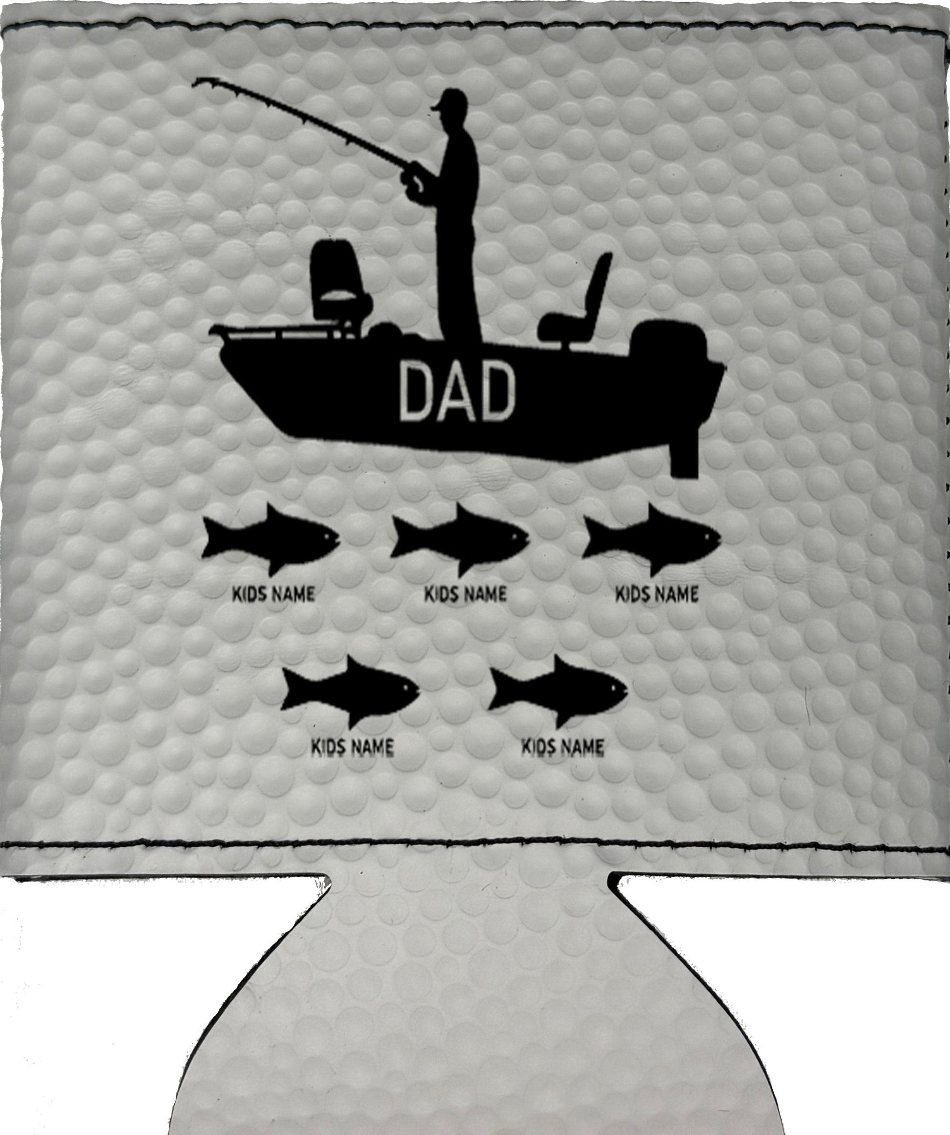 Dad's Fishing Boat Magnetic Leather Koozie-Golf Ball