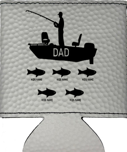 Dad's Fishing Boat Magnetic Leather Koozie-Golf Ball
