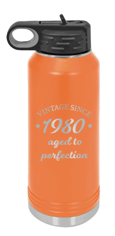 Aged To Perfection - 32oz Water Bottle Laser Engraved- Orange