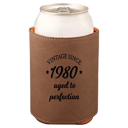Aged To Perfection Leatherette Koosie-Dark Brown
