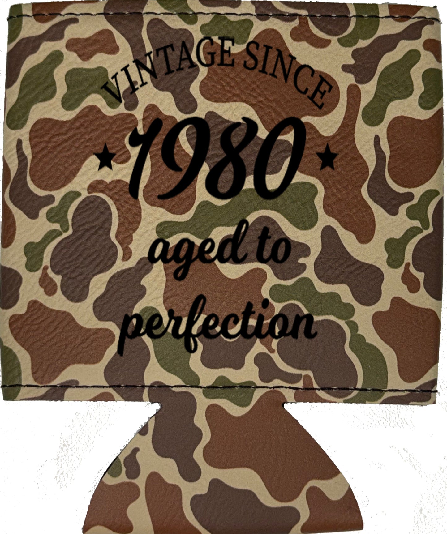 Aged To Perfection Magnetic Leather Koozie-Fowl Play Camo