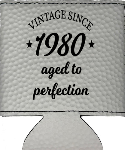 Aged To Perfection Magnetic Leather Koozie-Golf Ball