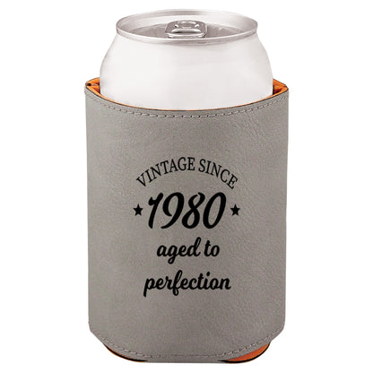Aged To Perfection Leatherette Koosie-Gray