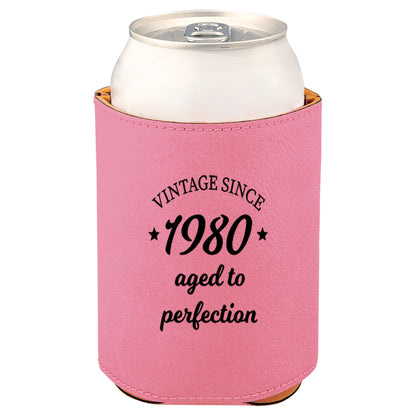 Aged To Perfection Leatherette Koosie-Pink