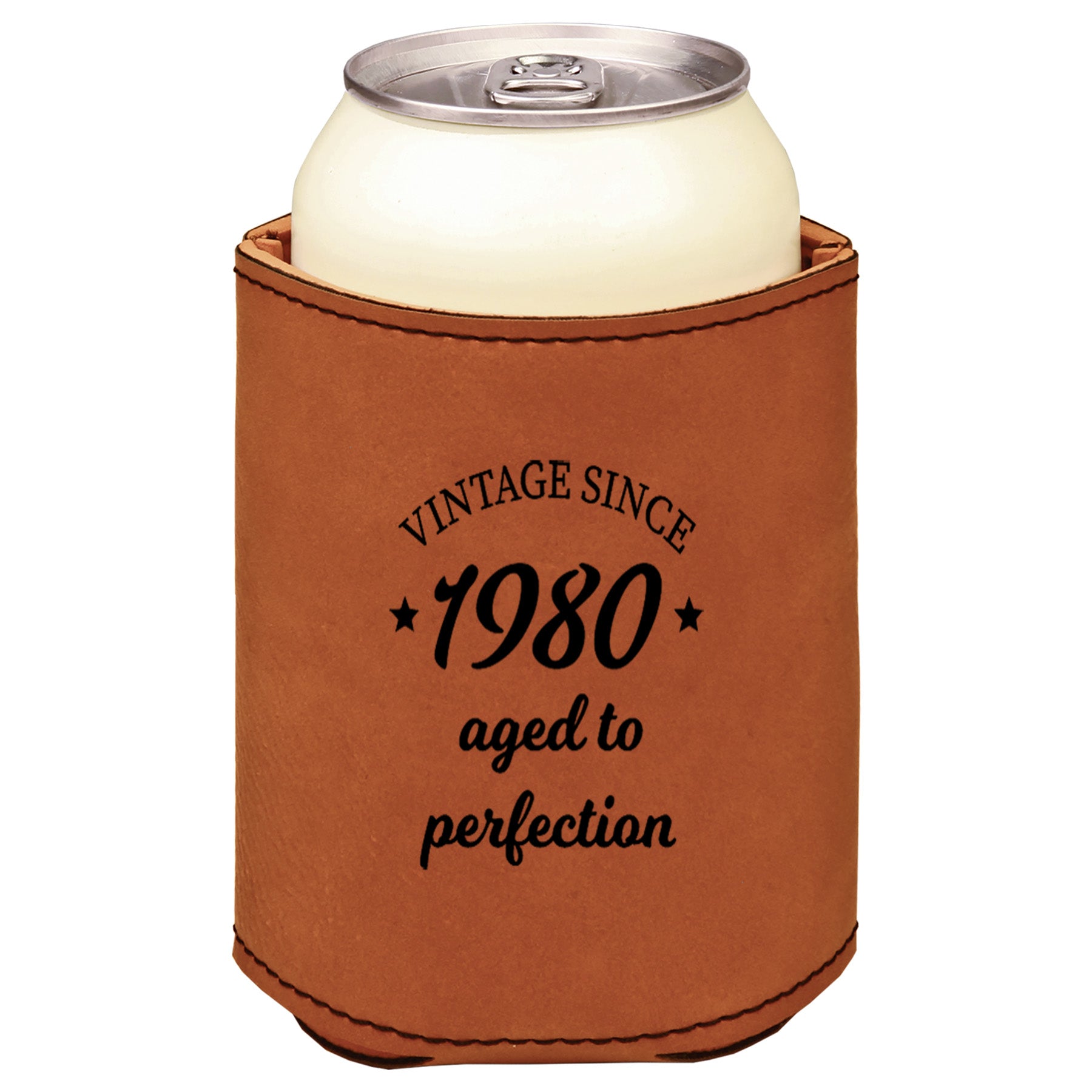 Aged To Perfection Leatherette Koosie-Rawhide