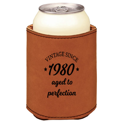 Aged To Perfection Leatherette Koosie-Rawhide