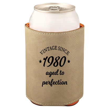 Aged To Perfection Leatherette Koosie-Tan