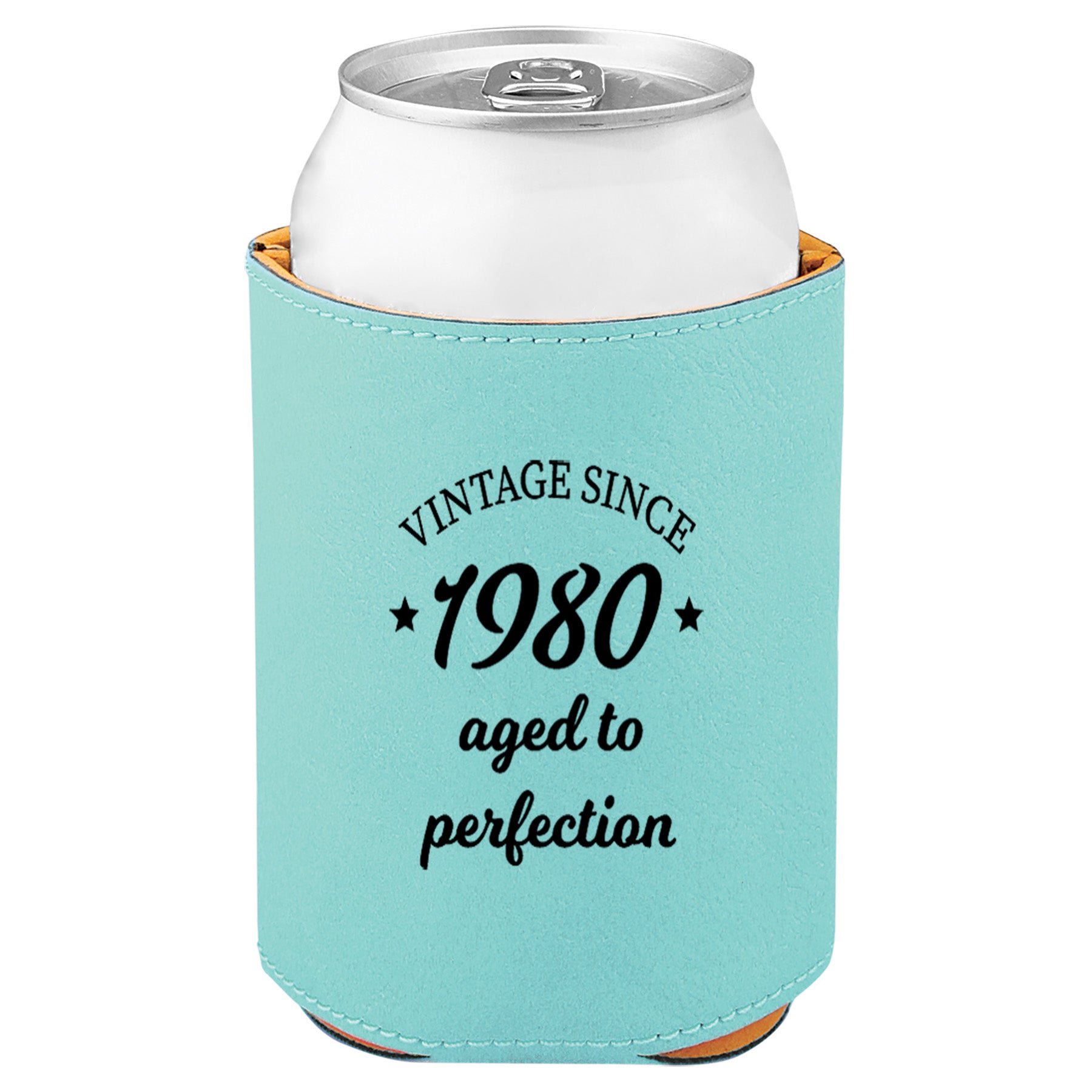 Aged To Perfection Leatherette Koosie-Teal