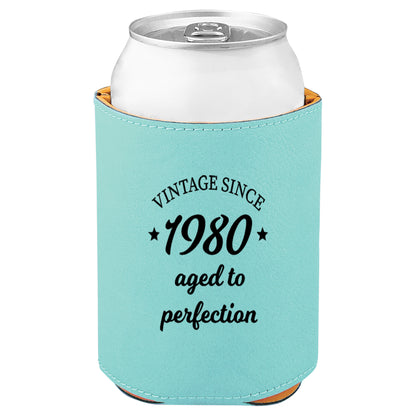 Aged To Perfection Leatherette Koosie-Teal
