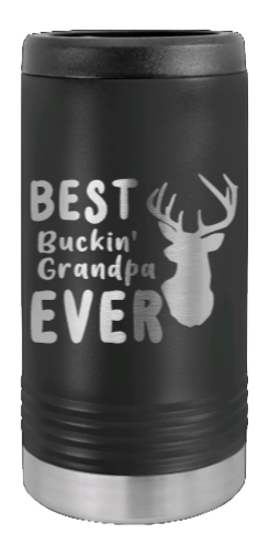 Best Buckin' Grandpa Laser Engraved Slim Can Insulated Koosie