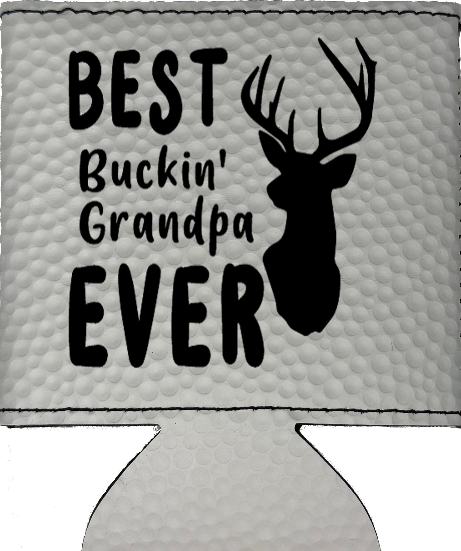 Best Buckin' Grandpa Magnetic Leather Koozie-Golf Ball