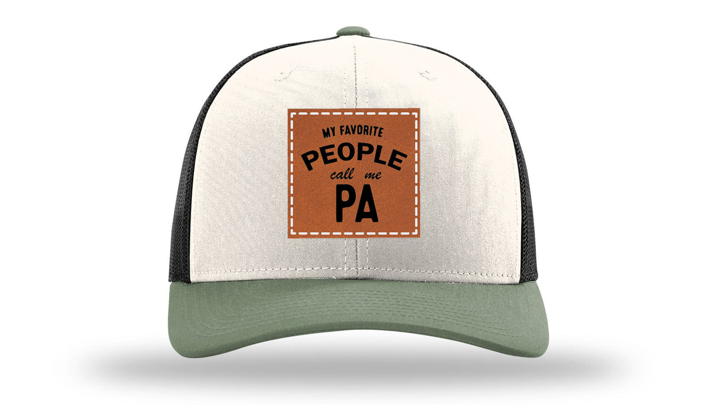 My Favorite People Call Me Pa Leather Patch Richardson 112 Hat