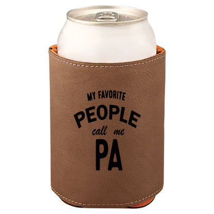 My Favorite People Call Me Pa Leatherette Koosie-Dark Brown