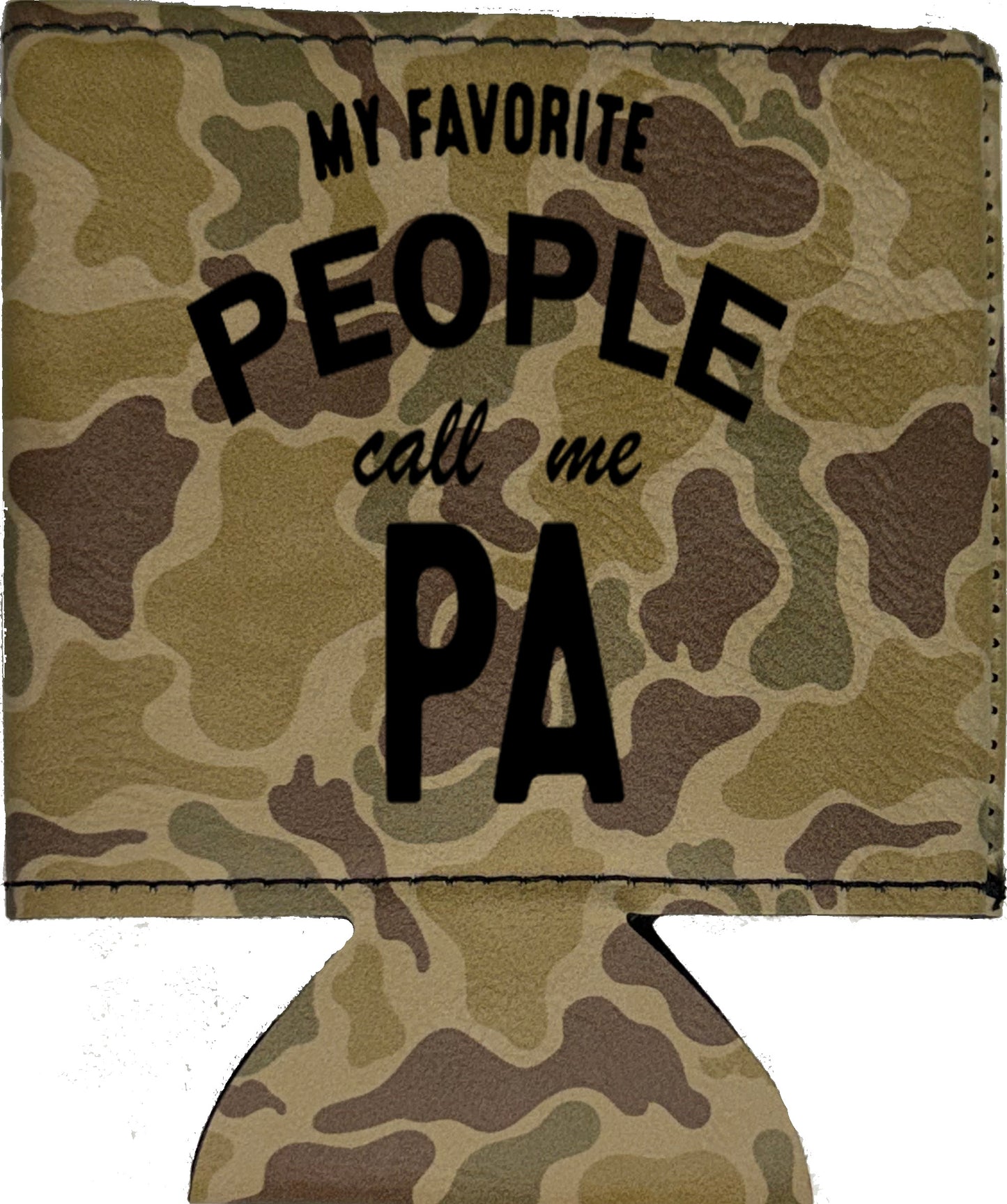 My Favorite People Call Me Pa Magnetic Leather Koozie-Duck Camo