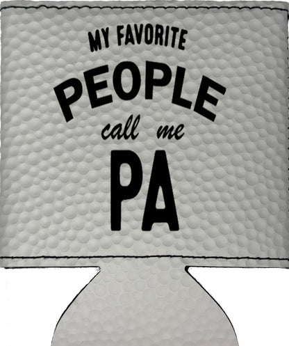 My Favorite People Call Me Pa Magnetic Leather Koozie-Golf Ball