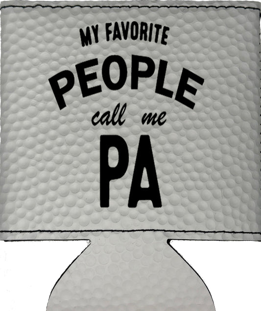My Favorite People Call Me Pa Magnetic Leather Koozie-Golf Ball