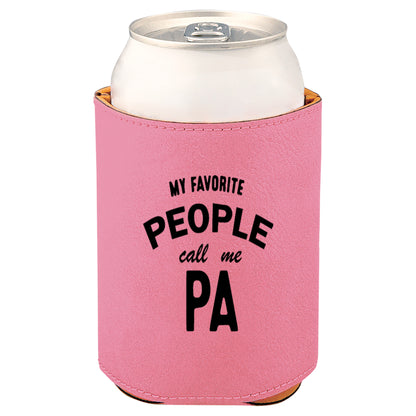 My Favorite People Call Me Pa Leatherette Koosie-Pink