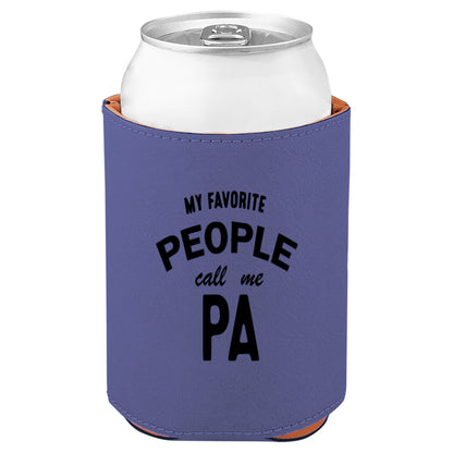 My Favorite People Call Me Pa Leatherette Koosie-Purple