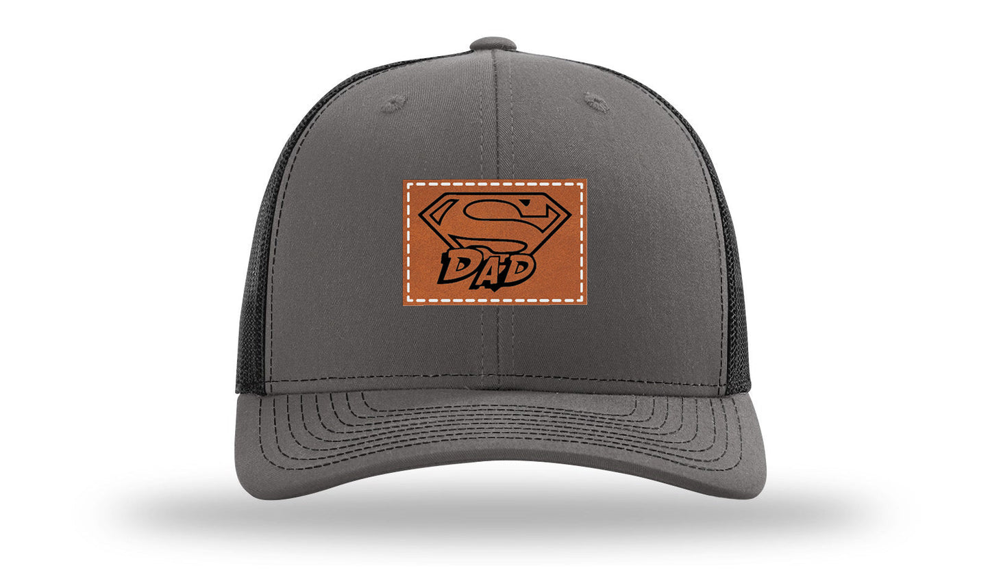 Super Dad Leather Patch Richardson 112 Hat
