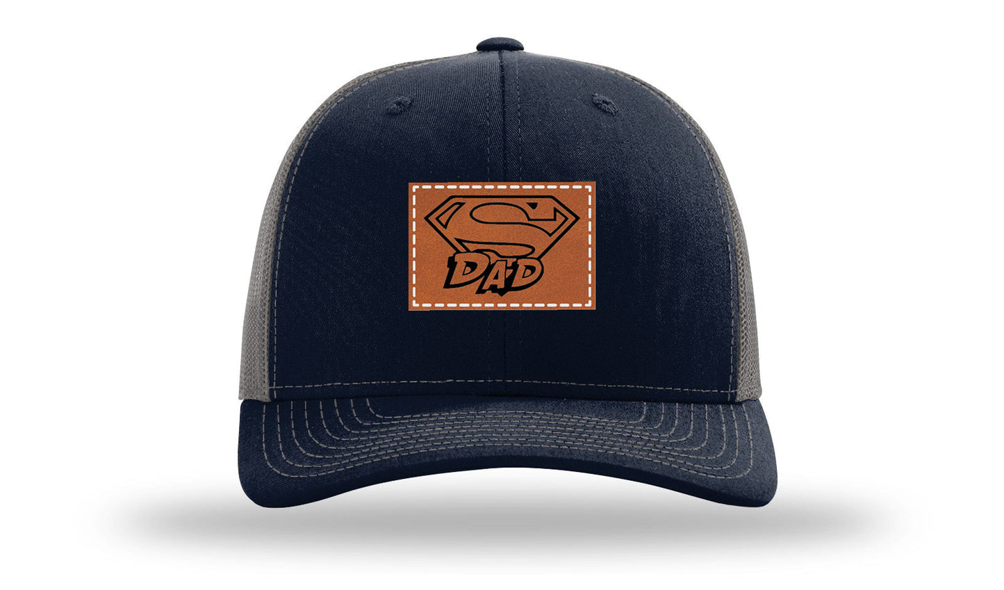 Super Dad Leather Patch Richardson 112 Hat