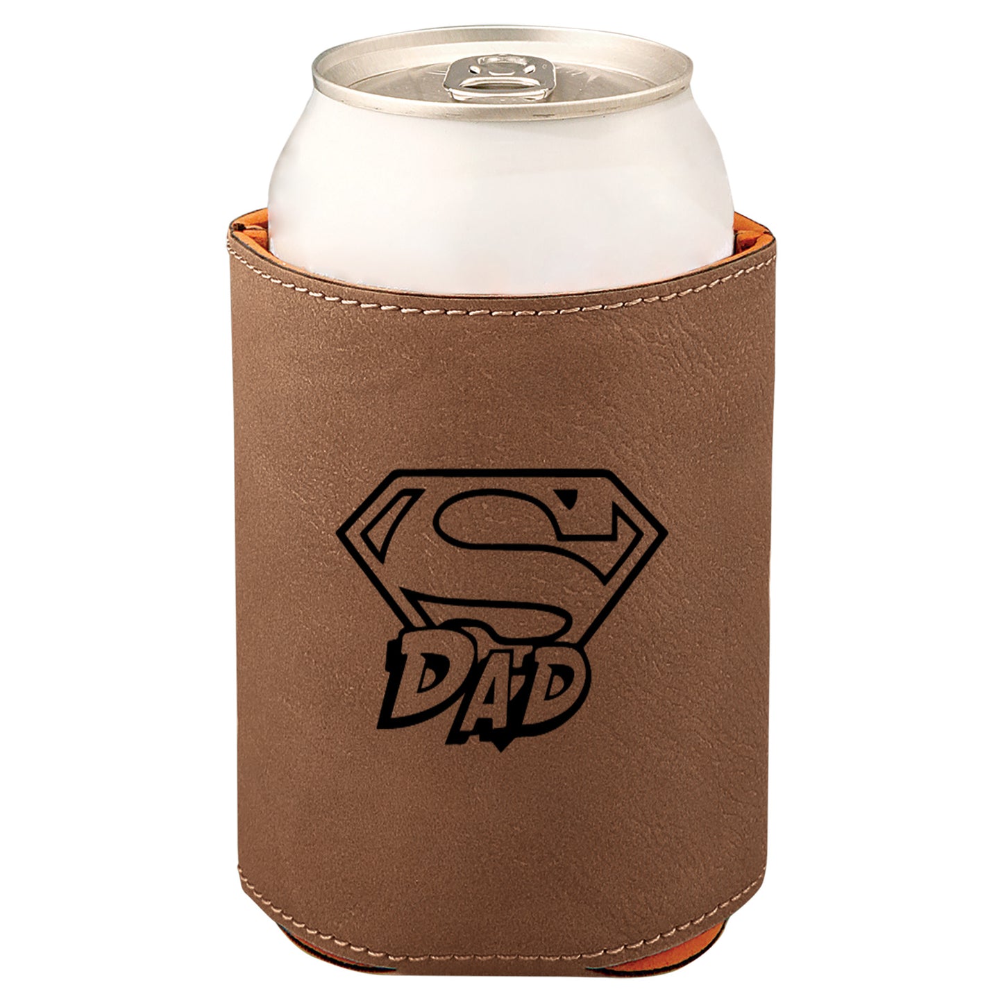 Super Dad Leatherette Koosie-Dark Brown