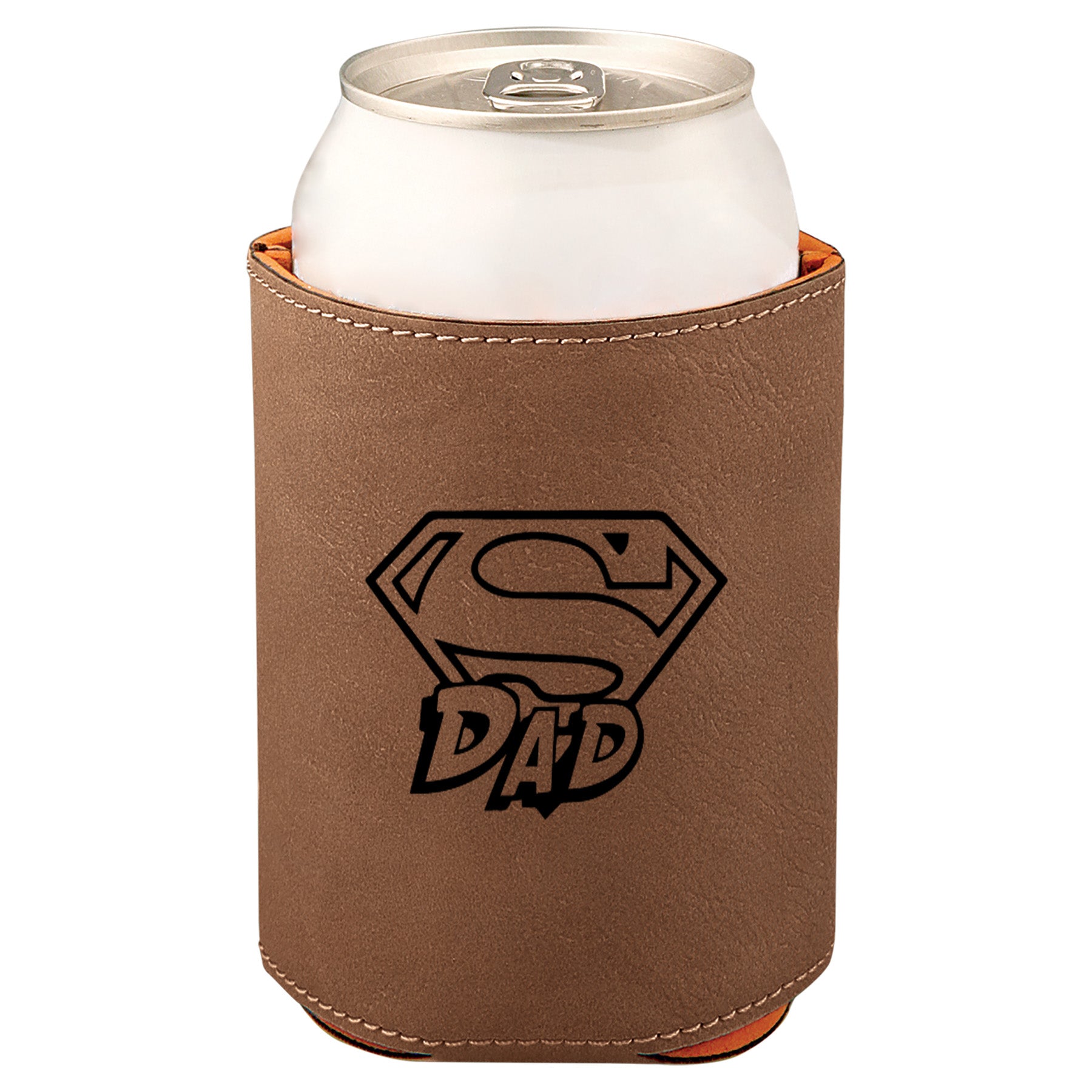 Super Dad Leatherette Koosie-Dark Brown