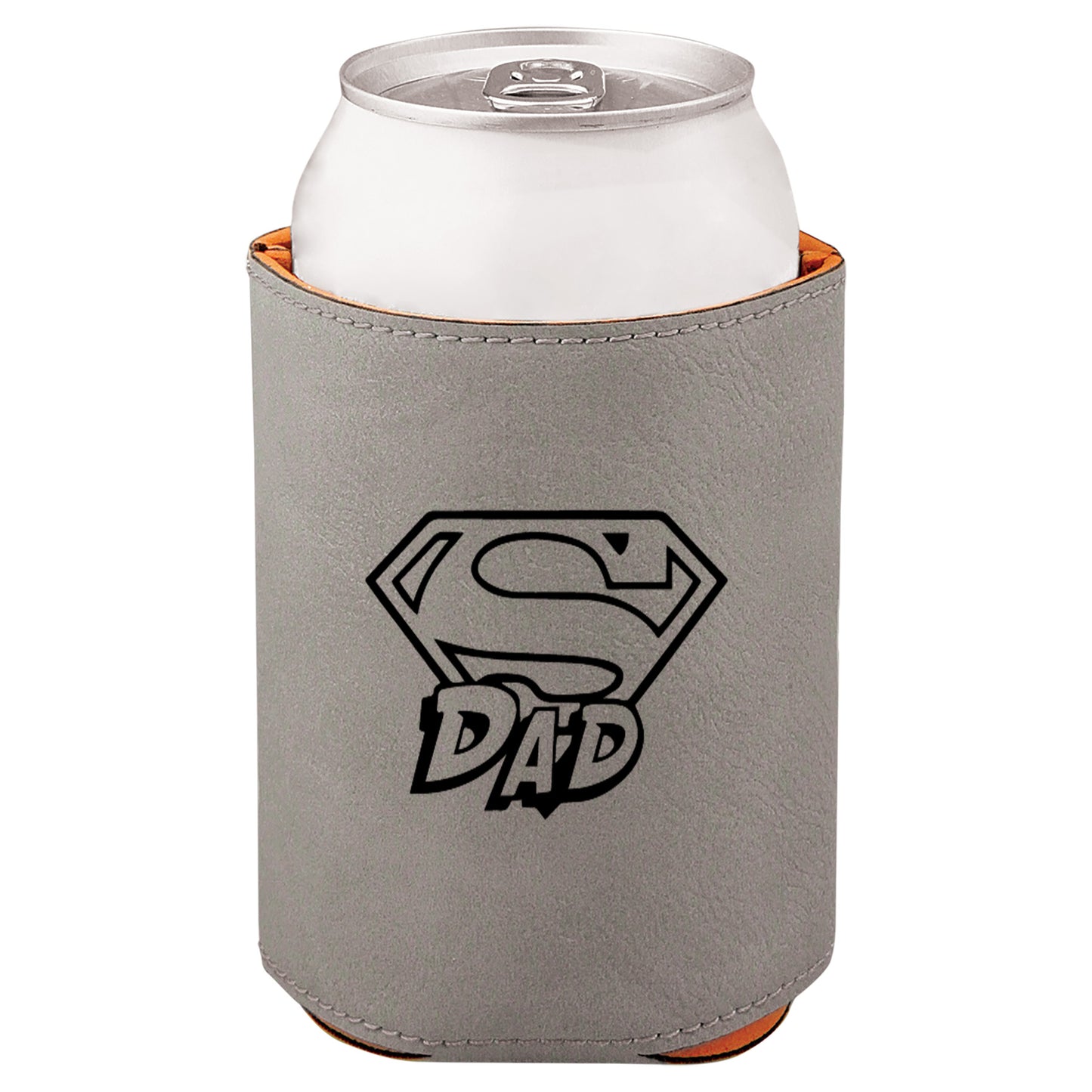Super Dad Leatherette Koosie-Gray