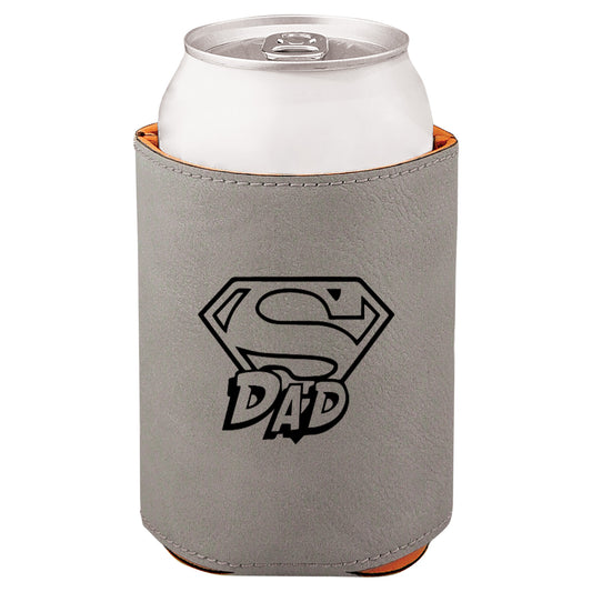 Super Dad Leatherette Koosie-Gray