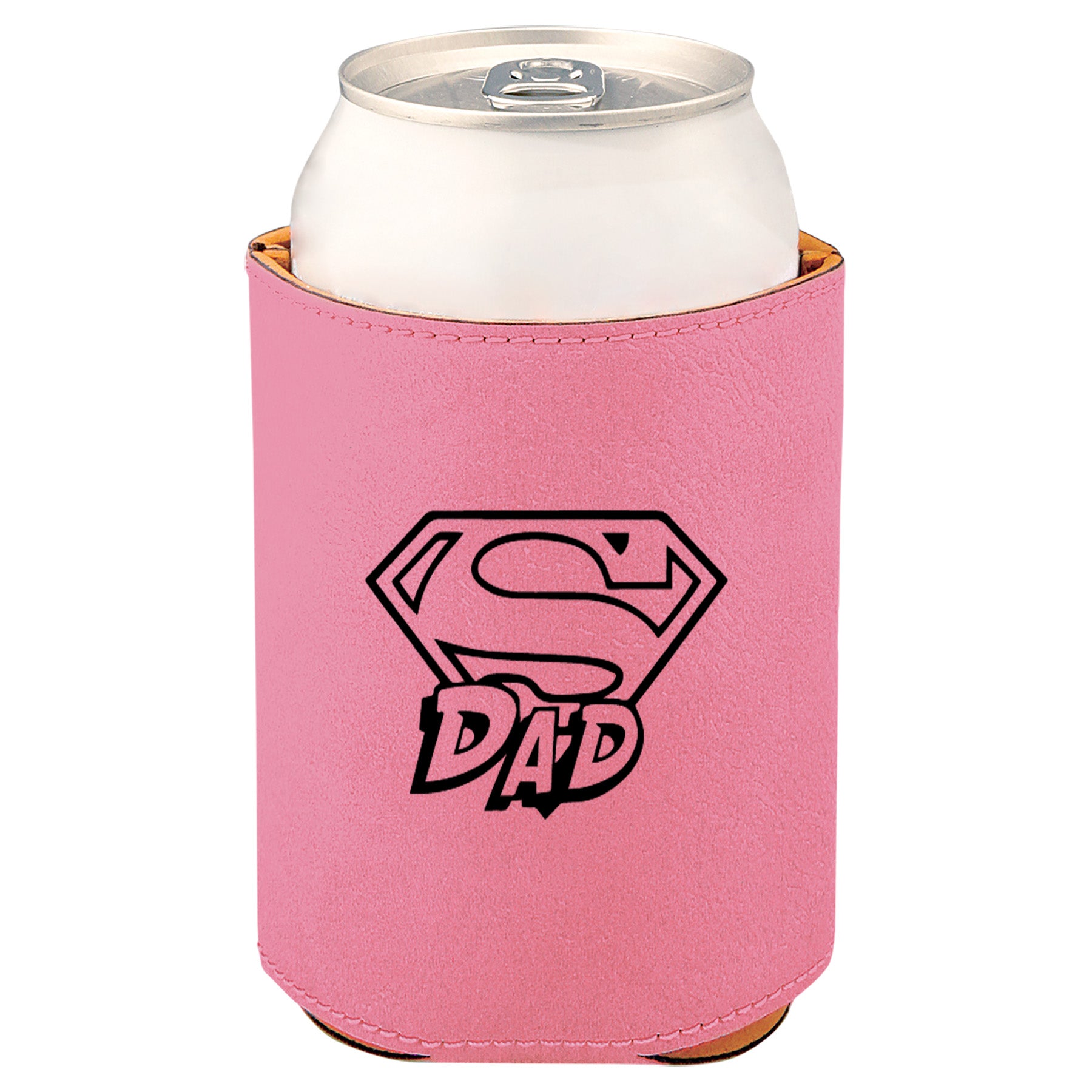 Super Dad Leatherette Koosie-Pink