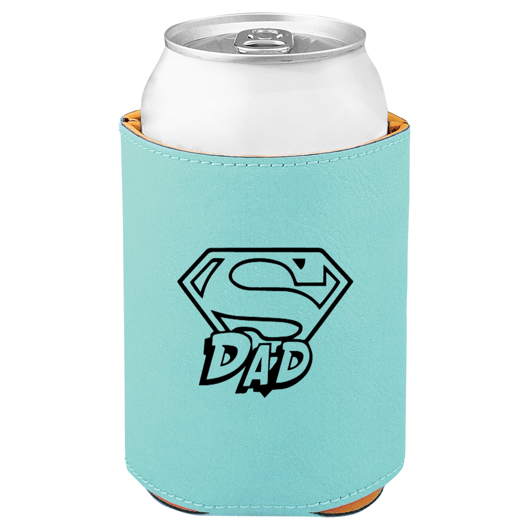 Super Dad Leatherette Koosie-Teal