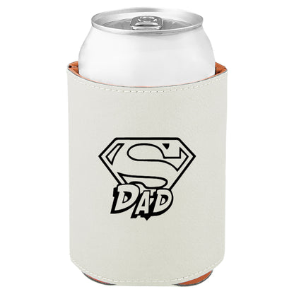 Super Dad Leatherette Koosie-White