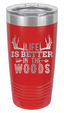 Load image into Gallery viewer, Life is Better in The Woods Laser Engraved Tumbler (Etched)
