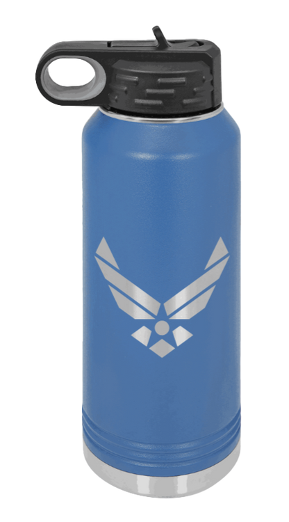 Air Force - 32oz Water Bottle Laser Engraved- Royal Blue
