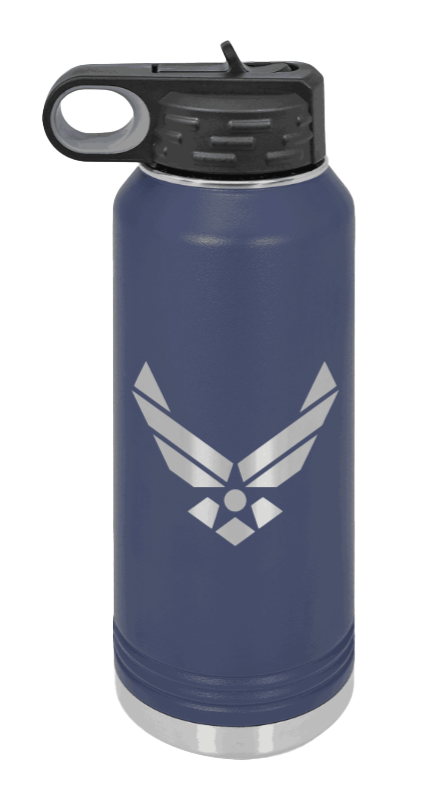 Air Force - 32oz Water Bottle Laser Engraved- Navy