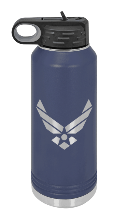 Air Force - 32oz Water Bottle Laser Engraved- Navy