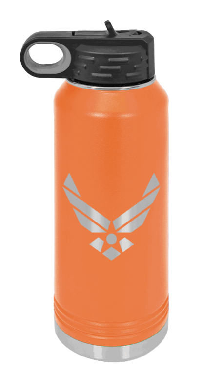 Air Force - 32oz Water Bottle Laser Engraved- Orange