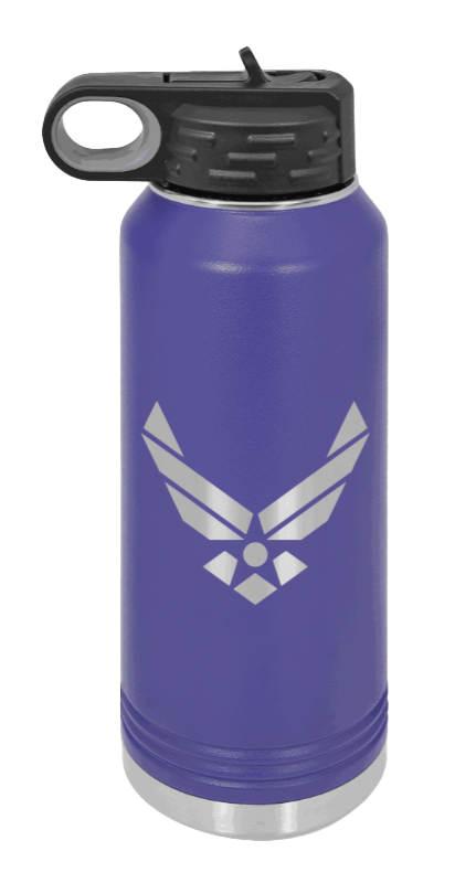 Air Force - 32oz Water Bottle Laser Engraved- Purple