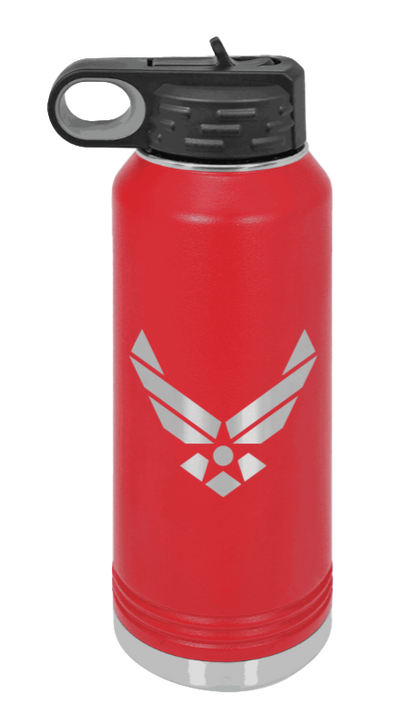Air Force - 32oz Water Bottle Laser Engraved- Red