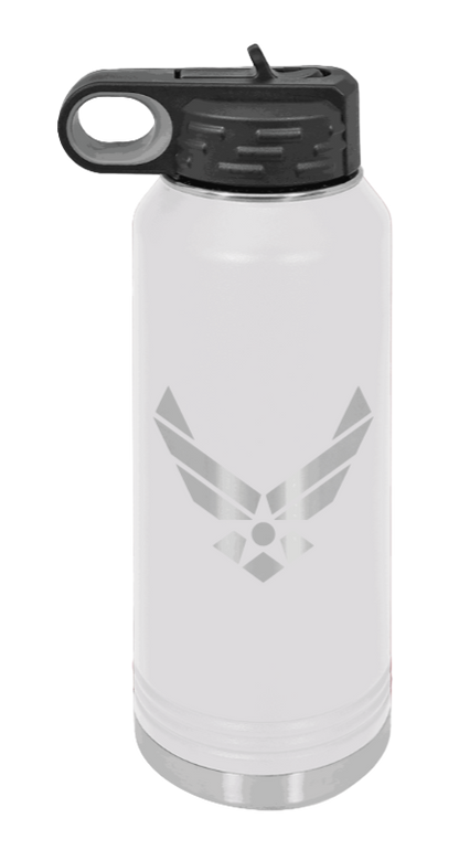 Air Force - 32oz Water Bottle Laser Engraved- White