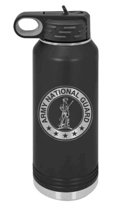 National Guard - 32oz Water Bottle Laser Engraved- Black