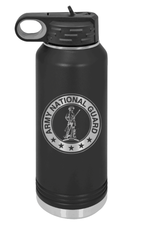 National Guard - 32oz Water Bottle Laser Engraved- Black