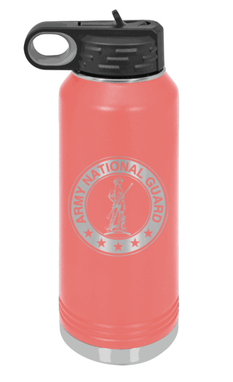 National Guard - 32oz Water Bottle Laser Engraved- Coral