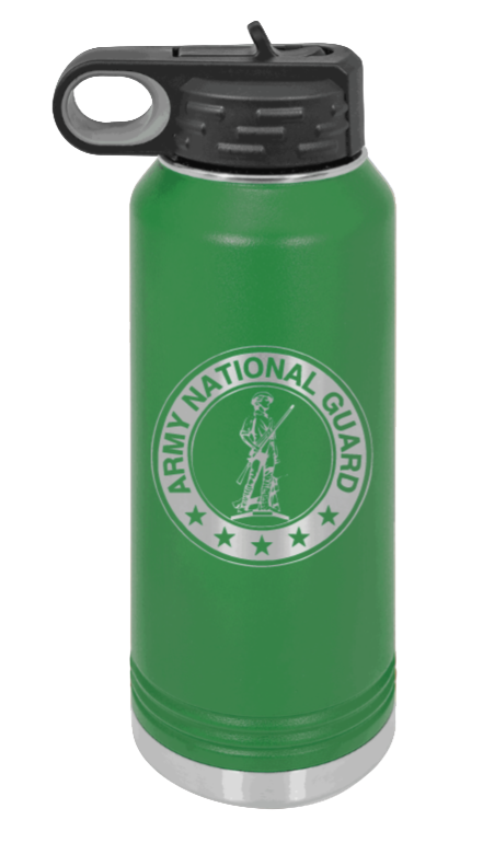 National Guard - 32oz Water Bottle Laser Engraved- Green