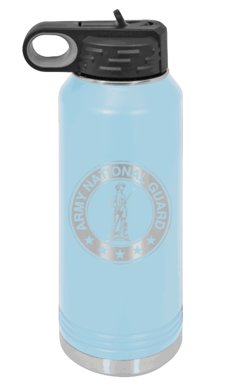 National Guard - 32oz Water Bottle Laser Engraved- Light Blue